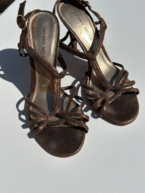 ANTONIO MELANI Shoes - ANTONIO MELANI Metallic Brown Full Leather High-Heel Strappy Sandals